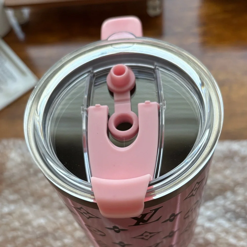 Louis Vuitton Pink & Charcoal Gray Monogram 32Oz Tumbler - Picture 2 of 6
